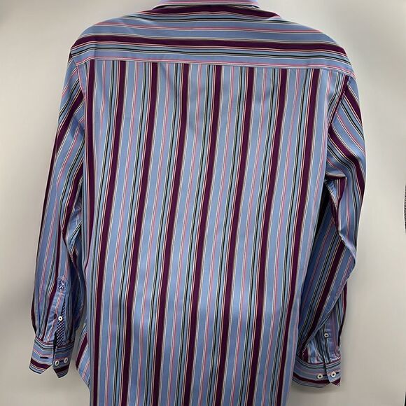 Bugatchi striped shaped fit long sleeve shirt - Picture 8 of 8